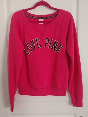 Victoria’s Secret Campus Crew PINK Love Logo Sweatshirt Magenta L